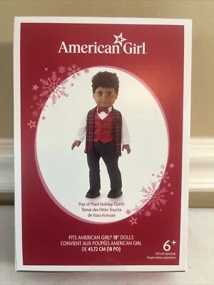 NEW American Girl Pop Of Plaid Holiday Outfit For Boy Doll NRFB - Image 1 of 3