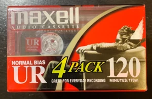 Maxell UR-120 Cassette - 120 min, Pack of 4 - Imagen 1 de 3