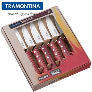 TRAMONTINA ® Churrasco JUMBO Juego de cuchillos para carne 6 piezas barbacoa mango de madera FSC - Imagen 1 de 15