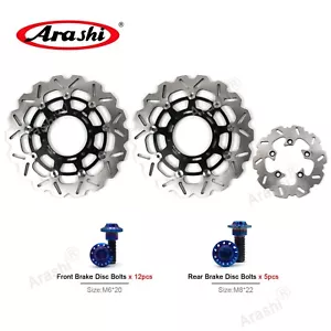 for Suzuki GSXR1000 2009 - 2015 2010 Front Rear Brake Rotor and Bolts Screws - Picture 1 of 14