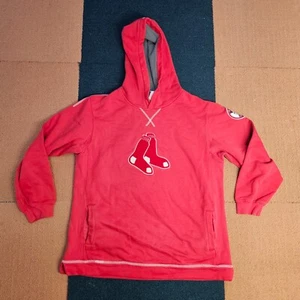 Boston Red Sox Hoodie Logo Sweatshirt Red Medium Majestic 14/16 Hooded V1b - Picture 1 of 14