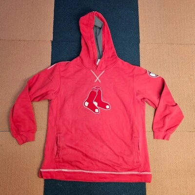 Boston Red Sox Hoodie Logo Sweatshirt Red Medium Majestic 14/16 Hooded V1b - Image 1 of 4