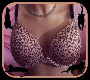 38C 38D 38DD 40C 40D 40DD Leopard Extreme Lift Victorias Secret Plunge PU UW Bra - Picture 1 of 18