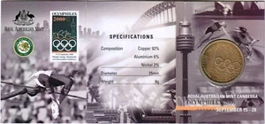 2000 Australia Olymphilex Uncirculated $1 Coin - 'C' Canberra Mintmark - Picture 1 of 2