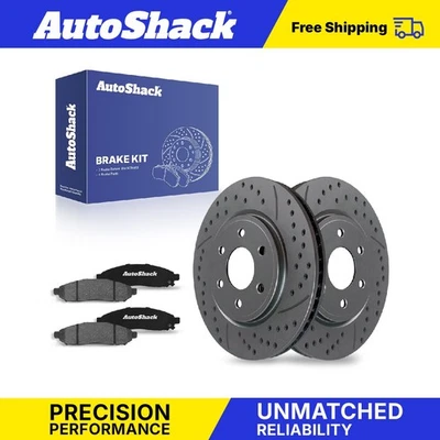 Front Drilled Slotted Brake Rotors Ceramic Pads for Nissan Frontier Xterra - Image 1 of 4