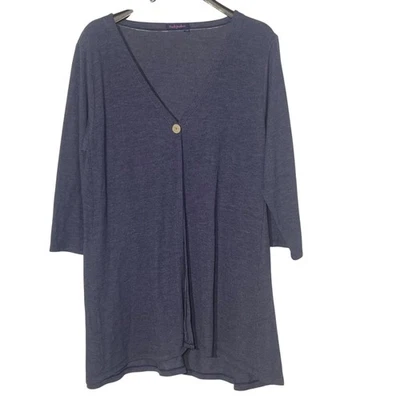 Cárdigan Fresh Produce 1 Botón Cuello en V Azul Talla XL/XXL Minimalista Capas Playa Foto 1 de 4