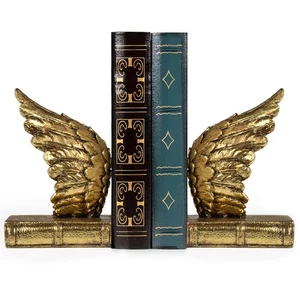 Book Ends for Shelves - Book Ends to Hold Books Heavy Duty, Lucky Wings Decor... - Bild 1 von 8