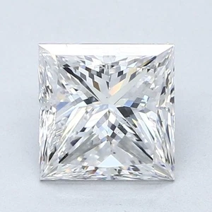 Princess Cut 2.01 CT Cert. GIA Natural Mined Diamond Loose E color SI1 clarity - Picture 1 of 2
