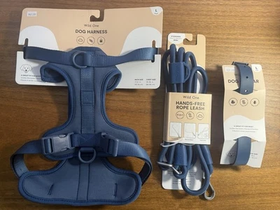 Wild One Dog Harness Collar/Hands Free Rope Leash/Collar LARGE BLUE ALL NEW L@@K - Image 1 of 4