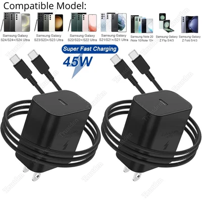 Cable Cargador Súper Rápido 45W PD USB-C Tipo C Para Android Samsung S24 23 22 21 20 Foto 1 de 4