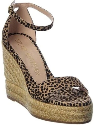 STUART WEITZMAN Womens Beige Leopard 1-1/2" Platform Floria Wedge Shoes 10 C - Image 1 of 4