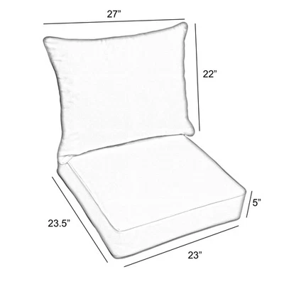 Almohada y cojín para asientos profundos de interior/exterior con cordón coralino Foto 1 de 4