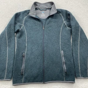 Kuhl Alfpaca Knit Fleece Sweater Sherpa Lined Full Zip Hiking Mens Blue Navy - Picture 1 of 7