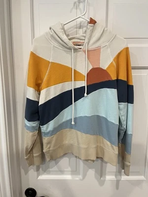 Sudadera Faherty para mujer mediana M con capucha suela sudadera amanecer a rayas pulóver Foto 1 de 4