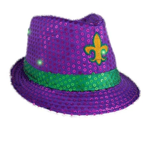Leucht Karneval Fleur de Lis Fedora - Bild 1 von 1