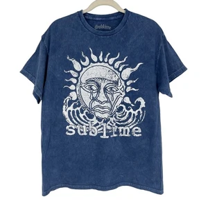 Officially Licensed Sublime Crying Sun T-Shirt Blue Acid Wash Large NWOT - Picture 1 of 6