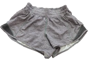 GIRLS LULU LEMON GRAY ELASTIC WAIST ATHLETIC SHORTS SIZE 4 - Picture 1 of 9