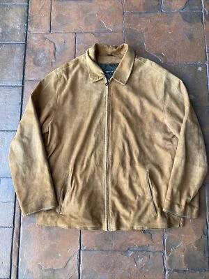 Chaqueta De Colección Robert Comstock Para Hombre Gamuza Cremallera Completa Talla 44 Marrón Tostado Foto 1 de 4
