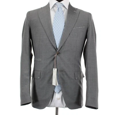 Eleventy Platinum 全新带标签羊毛运动外套/西装外套 46 码(36R 美国)纯色灰色 — 第 1/4 张图片