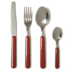 Servizio 24 posate Fashion, acciaio inossidabile, rosso 9x9x24, cod.48511 - Foto 1 di 1