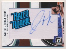 2015-16 Donruss Rated Rookie Signature Patches #22 Jahlil Okafor Autograph