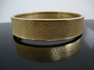 Brazalete duro antiguo macizo ancho relleno de oro A*D con sello con bisagras 21 gr - Imagen 1 de 12