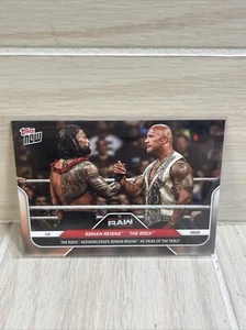 2025 Topps NOW WWE 3 ROMAN REIGNS & THE ROCK RAW ON NETFLIX PREMIERE IN HAND - Bild 1 von 3