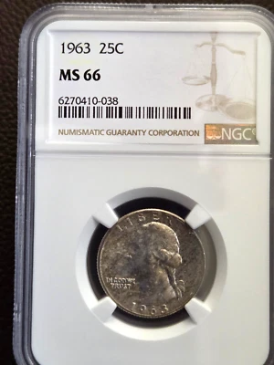 1963 Washington Quarter NGC MS66 - Image 1 of 4