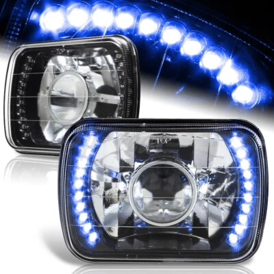 H6014 H6052 H6054 герметичный луч синий светодиодный черный корпус прожектор фара 7 дюймов x 6 дюймов - Изображение 1 из 4