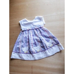 Samara VINTAGE Duck Applique Dress Striped Pastel Cotton Blend Girl Size 4T - Picture 1 of 4