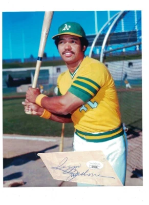 Reggie Jackson Oakland Athletics Signed Cut With 8x10 Photo JSA Certified - Image 1 of 2