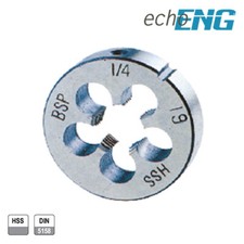 Filiera tonda in HSS filettatura tubi gas cilindrica BSP
