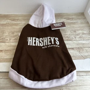 Hershey's Dog Hoodie Large Brown And White Fleece NWT - Picture 1 of 8