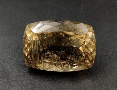 64.10 Ct Rutilated Quartz Loose Gemstone 29X20X15.7mm Cushion Faceted Cut W31 - Image 1 of 4