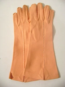 Guantes largos lavables vintage talla S/M 7 beige de cuero formal de 13" - Imagen 1 de 3