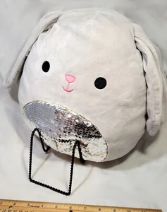 Kellytoy Squishmallow 12" Sequin Grey Bunny Rabbit Plush Stuffed Animal Shimmer - Picture 1 of 1