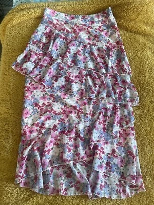 Chiffon Frill Midi Skirt Quiz Size 10 - Image 1 of 3