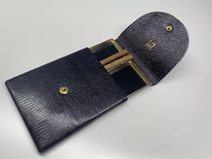 dunhill paris elegant genuine lizard black cigarette/cigarillo case very rare - Picture 1 of 12