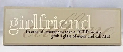 Danielson Designs Girlfriend Wooden Sign Home Decor Sign Plaque Foto 1 de 4