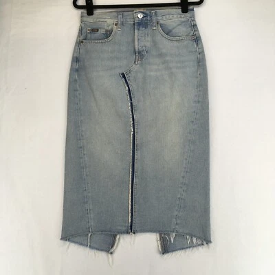 Polo Ralph Lauren Women's Denim Skirt Size 27 Stone Wash Denim Pencil Button Fly - Image 1 of 4