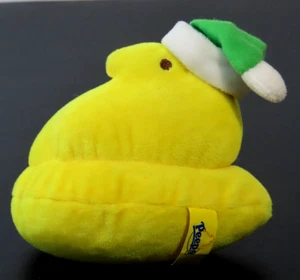 Gelber Peep mit grüner Nikolausmütze 5 Zoll Plüschtier Stofftier - Bild 1 von 5