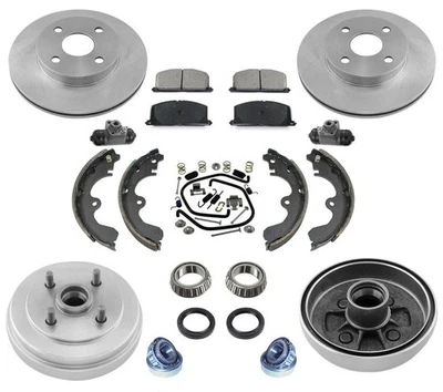 Rotors Drums Brake Pads Shoes Spring Wheel Bearings 15pc for Toyota Tercel 91-92 - Image 1 of 4