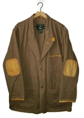 Chaqueta de Campo ORVIS Zambezi Safari Algodón Lona Cuero Parches en el Codo Blazer XL Foto 1 de 4