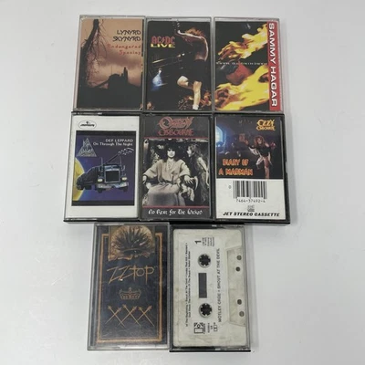 Vintage Rock Cassette Lot of 8 AC/DC Ozzy Def Leppard ZZ Top Motley Crue - Image 1 of 4