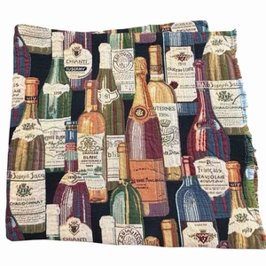 WINE BOTTLE THEME UPHOLSTERY FABRIC ONE YARD X 56” COLORFUL HI QUALITY TAPESTRY - Picture 1 of 6