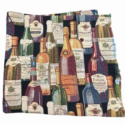 WINE BOTTLE THEME UPHOLSTERY FABRIC ONE YARD X 56” COLORFUL HI QUALITY TAPESTRY - Image 1 of 4