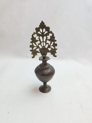 Antique Brass Surmadani Kohl Pot Bottle Original Old Hand Crafted 5" - Image 1 of 4