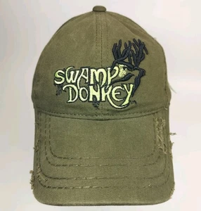 Vintage Primos Swamp Donkey Hat Distressed Embroidered Hunting Strapback Cap - Picture 1 of 11