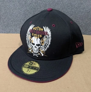 Cappello berretto aderente Harley-Davidson New Era 59FIFTY taglia 7 7/8 4XL teschio ricamato - Foto 1 di 11