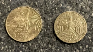 Gedenkmünzen 10 DM Olympische Spiele 1972 + 5 DM Gründung Deutscher Zollverein - Bild 1 von 2